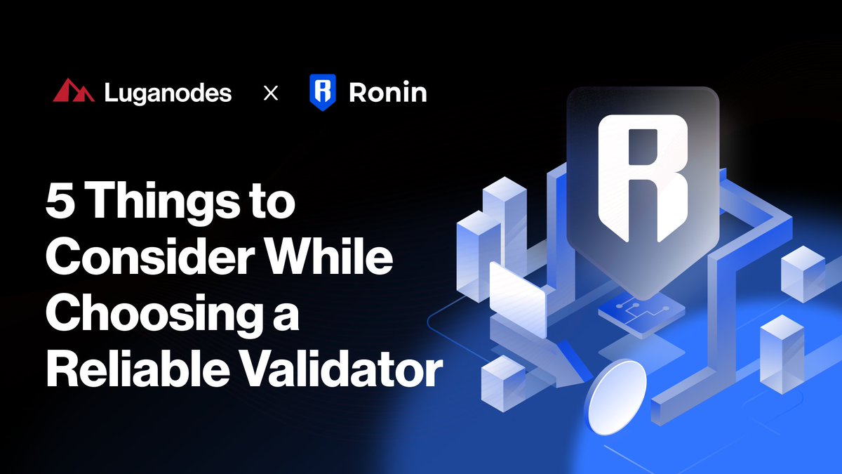 luganodes's tweet image. 1/16
As the @Ronin_Network is making significant strides &amp;amp; gains remarkable momentum in our community, it's crucial to consider a few key factors before choosing a validator.

Your staking experience matters, and we're here to guide you through the essentials. Let's dive in! 🧵👇