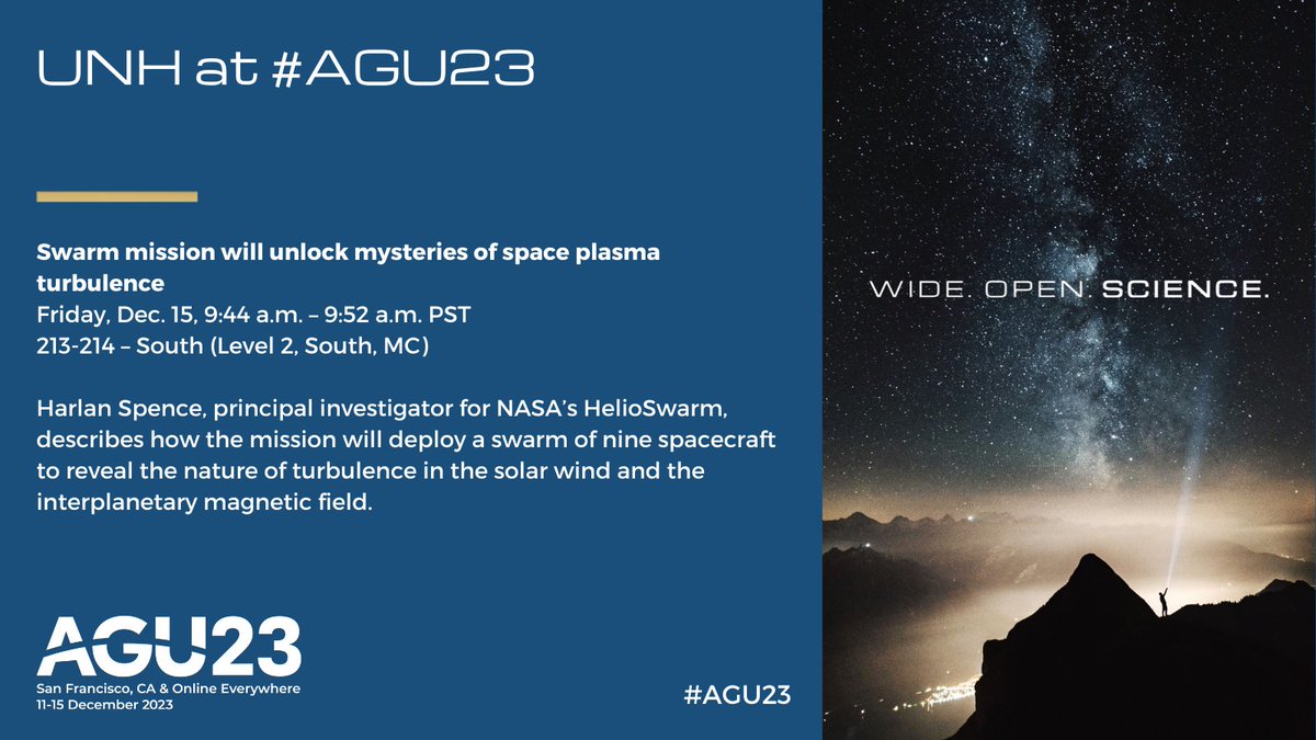 unhresearch's tweet image. Headed to #AGU23? We are! 100+ UNH Earth 🌏, space 🛰️ and ocean 🌊 scientists will present at @theAGU fall meeting. Connect with us at a session, in the poster hall and at  booth #330. Some highlights below; full schedule of @uofnh presentations here ➡️unh.edu/research/unh-a…