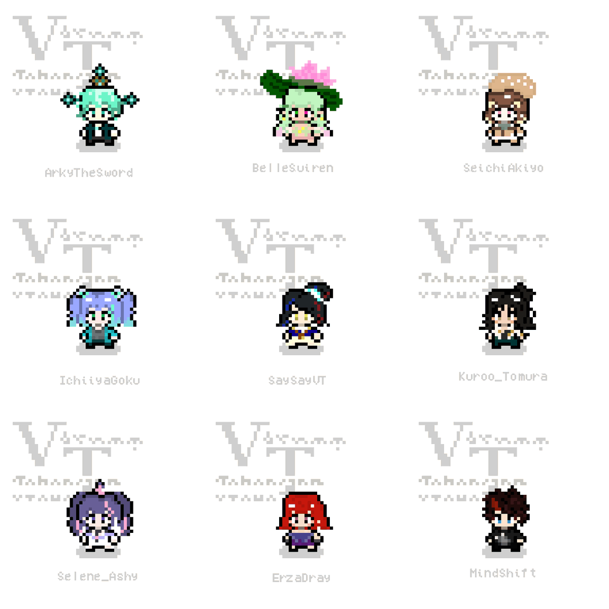 pcerixel's tweet image. Trying this out again! 🎨 So many new members since I stopped doing this. I'll be on the lookout for existing ones, or I might make a new post for PNG submissions from vtahanan latest members. #PixelArt #vtahanan