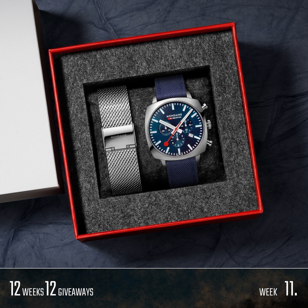 ⌚️Week 11 GIVEAWAY⌚️

⁠Paying homage to the brand's heritage, the #Mondaine Grand Cushion comes with interchangeable straps. 
⁠
How to enter:⁠

✔️ Like our page
✔️ Like this post⁠
✔️ Tag a friend in the comments
⁠
The #giveaway will close on the 14th of December at 11:59 pm.