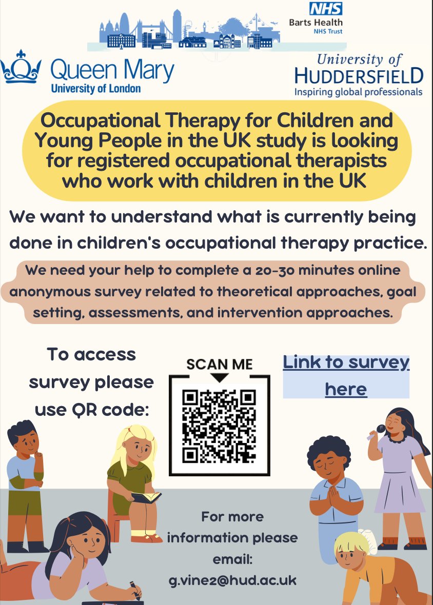@wotRUpractising OT national survey: Thank you for 100 completed responses. 

Please encourage your network to fill it in! The more who respond the more useful the results will be for us all. 

huddersfieldbss.eu.qualtrics.com/jfe/form/SV_6x…