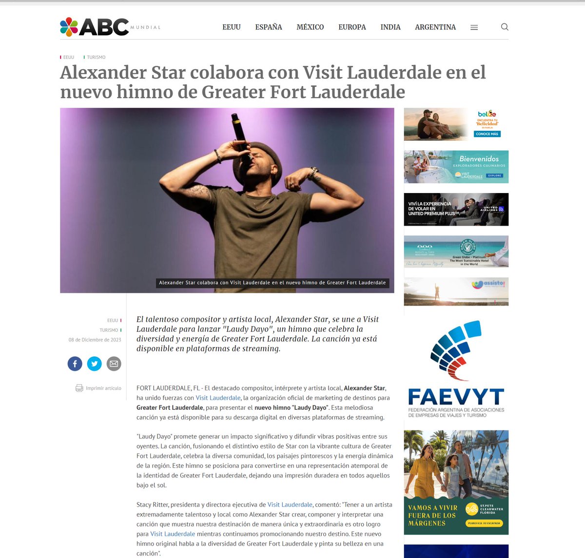 ABC Mundial (@abcmundial) on Twitter photo #AlexanderStar colabora con #VisitLauderdale en el nuevo himno de Greater Fort Lauderdale
<a href="/visitlauderdale/">Visit Lauderdale</a> #LaudyDayo!!! π₯π΄ποΈπ©΄β΅οΈ πΆ
<a href="/MrAlexanderStar/">Alexander Star</a> #Florida #EEUU 
<a href="/ABCMundial/">ABC Mundial</a> 
abcmundial.com/2023/12/08/eeu⦠#AlexanderStar colabora con #VisitLauderdale en el nuevo himno de Greater Fort Lauderdale
<a href="/visitlauderdale/">Visit Lauderdale</a> #LaudyDayo!!! π₯π΄ποΈπ©΄β΅οΈ πΆ
<a href="/MrAlexanderStar/">Alexander Star</a> #Florida #EEUU 
<a href="/ABCMundial/">ABC Mundial</a> 
abcmundial.com/2023/12/08/eeuβ¦