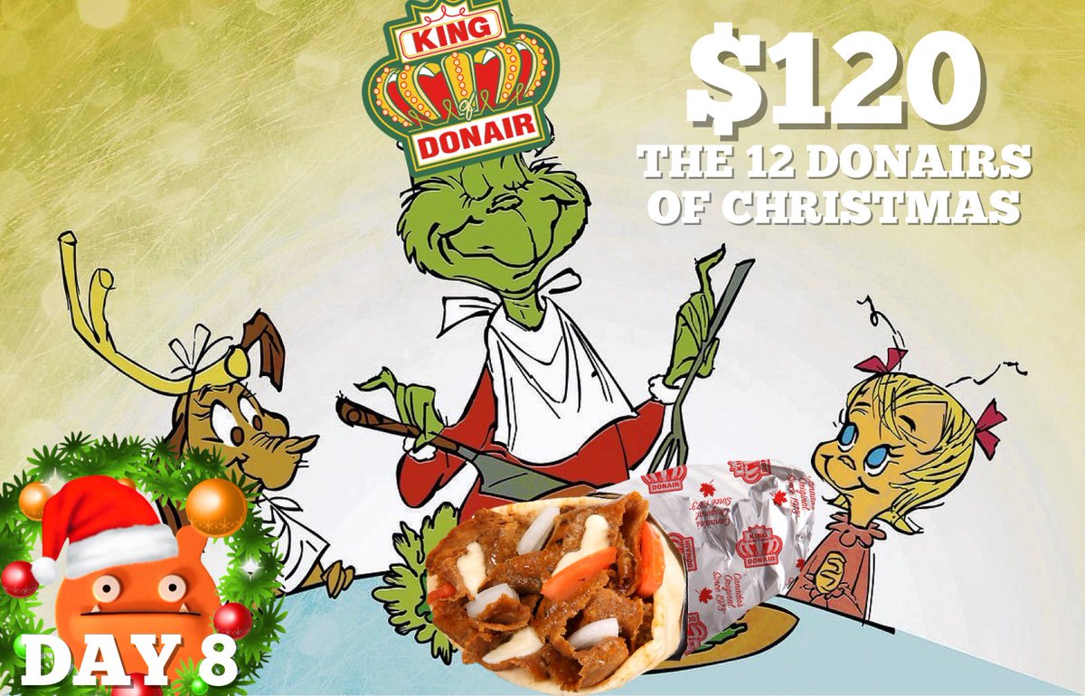 DAY 8! 👑 It’s National Donair Day! So how about 12 months of Donairs ($120 value) from @KingOfDonair $5 donated = 1 chance to win the entire Calendar or 2 Runner Ups 🤩 More info at AndyVent.ca #FeedTheNeed Buy tix at rafflebox.ca/raffle/feedns