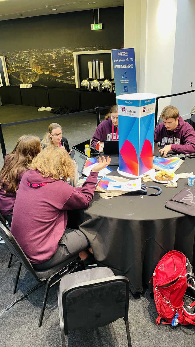 Our #CIUK2023 Cluster Challenge teams are into their final challenge. Just 11 points separate the top two teams after 7 very closely fought rounds of action as Isambards (@BristolUni ) and @ClusDur (@durham_uni) battle it out for the title... scd.stfc.ac.uk/Pages/CIUK-202…