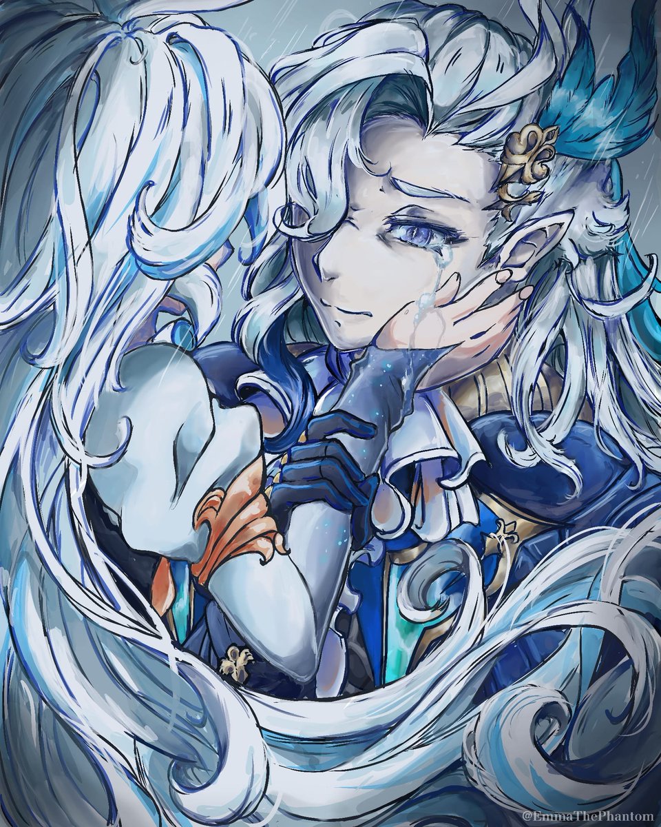 Hydro dragon, Hydro dragon, don't cry~💧

#GenshinImpact #Neuvillette #Focalors #Focallette #Genshinfanart