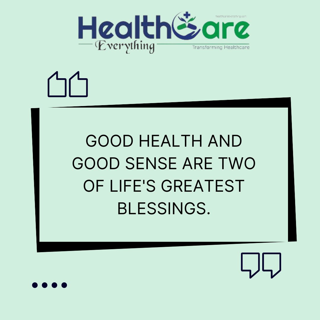 Good health and good sense are two of life's greatest blessings.

#HealthAndWisdom #BlessingsOfHealth #WellnessWisdom #GratefulForHealth #MindBodyBalance #HealthyLiving #LifeBlessings #SenseAndWellness #healthcareeverything
