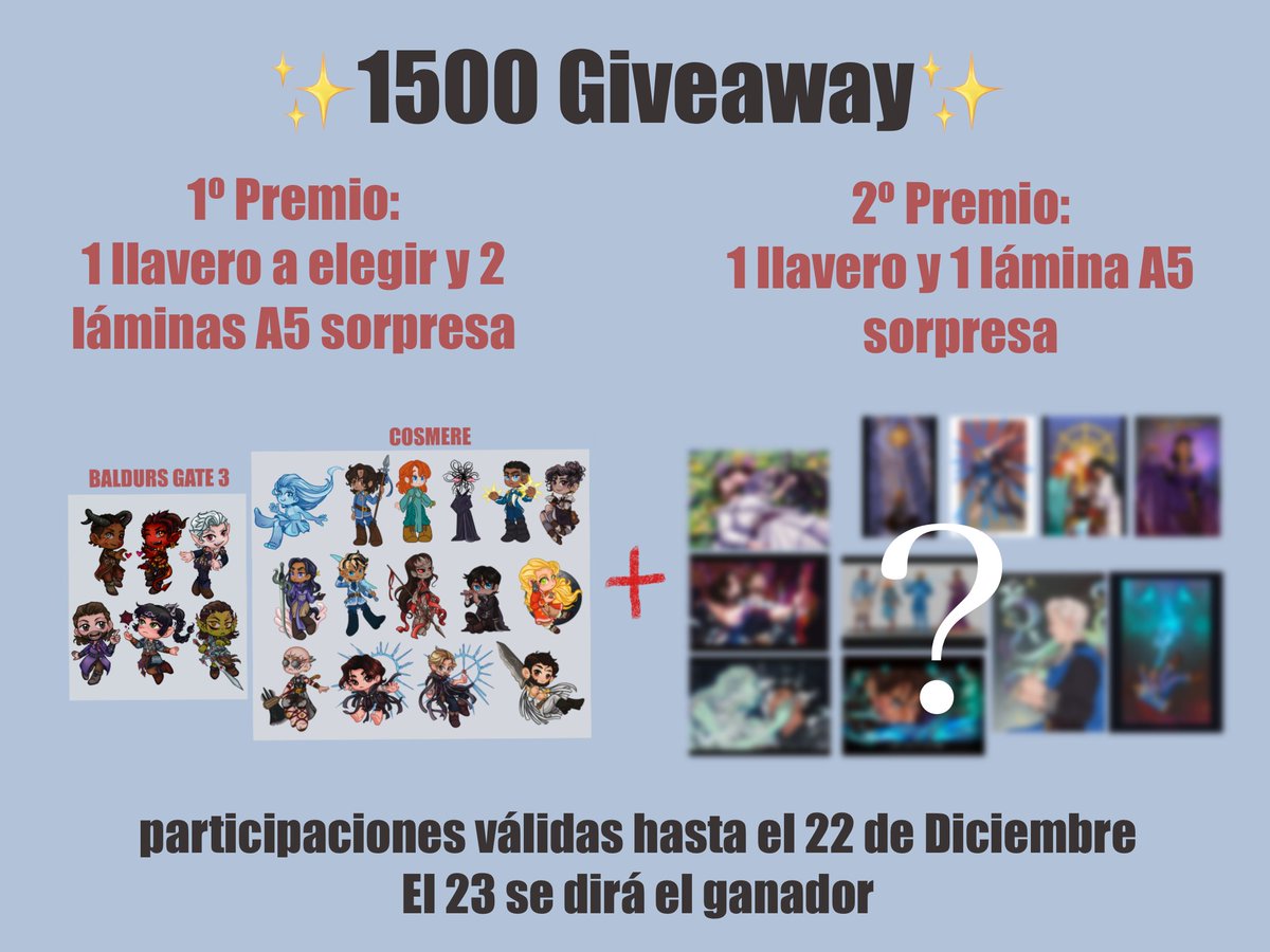 howuld1's tweet photo. ✨1500 Followers GIVEAWEY ✨

Llevaba un tiempo pensándolo y he decidido sacar un sorteo para agradeceros el apoyo que me habéis dado este año. 

El sorteo será INTERNACIÓNAL
Como participar:
❤️Dale like a este post
 🔁Un retweet 
🗣️Comenta mencionado a un amigo

Buena suerte!! https://t.co/KOTyrHp4DO