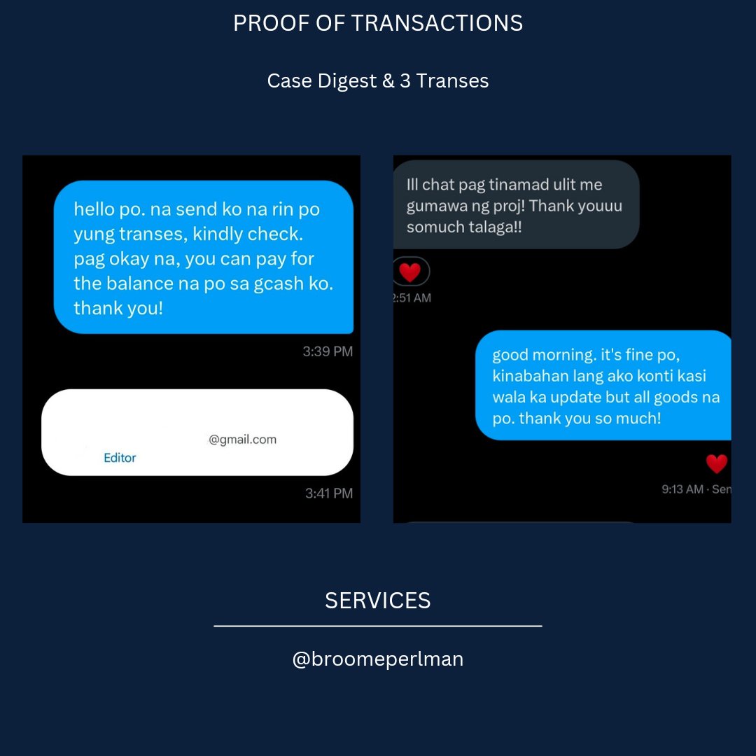 broomeperlman's tweet image. big transaction with a new client this week, specifically involving case digests and three sets of transes notes. if you require similar assistance, please feel free to reach out to me via message

lf commissioner acad commissions helper infographic transes case digest #comstwt