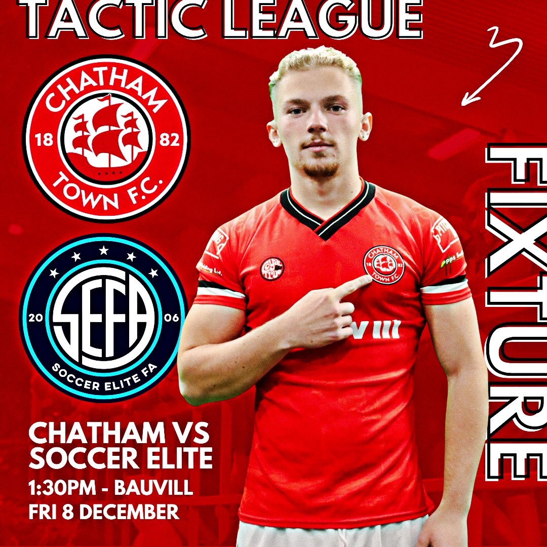 𝗔𝗖𝗔𝗗𝗘𝗠𝗬 𝗕𝗢𝗬𝗦: 𝗜𝗧'𝗦 𝗠𝗔𝗧𝗖𝗛𝗗𝗔𝗬

🆚 @SoccerEliteFA
📍 The Bauvill Stadium
🏆 @TacticLeague 
⏱️ 1:30pm KO
🎟️ FREE ENTRY

🔴⚪⚫ #UpTheChats