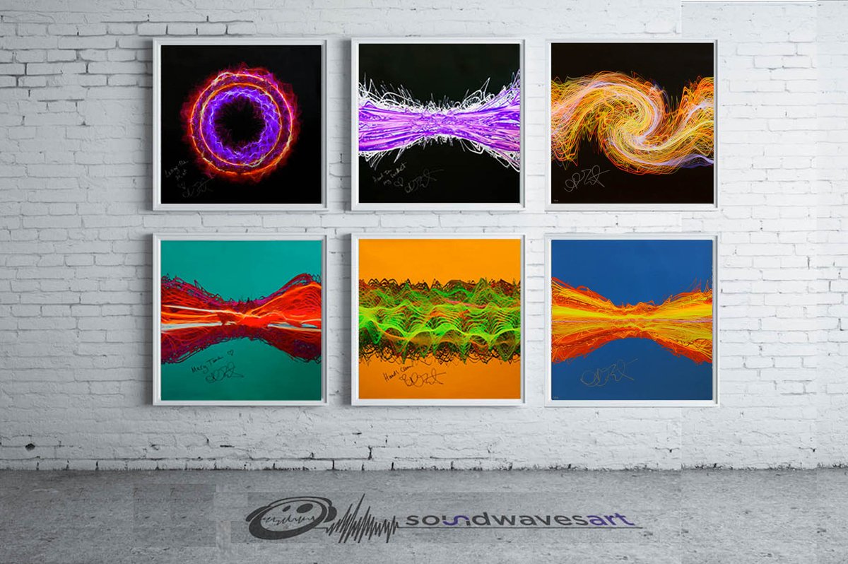 Get your hand out your pocket and onto one of these artworks made from the sound waves of six of @Alanis's songs! We're so honored that Alanis autographed each of these pieces to help us raise money for a variety of amazing charities. You can get one here: soundwavesartfoundation.com/collections/al…