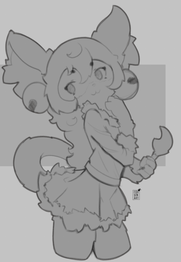 Kana0Boros's tweet image. Sketch of @EnsterARt  OC (～￣▽￣)～