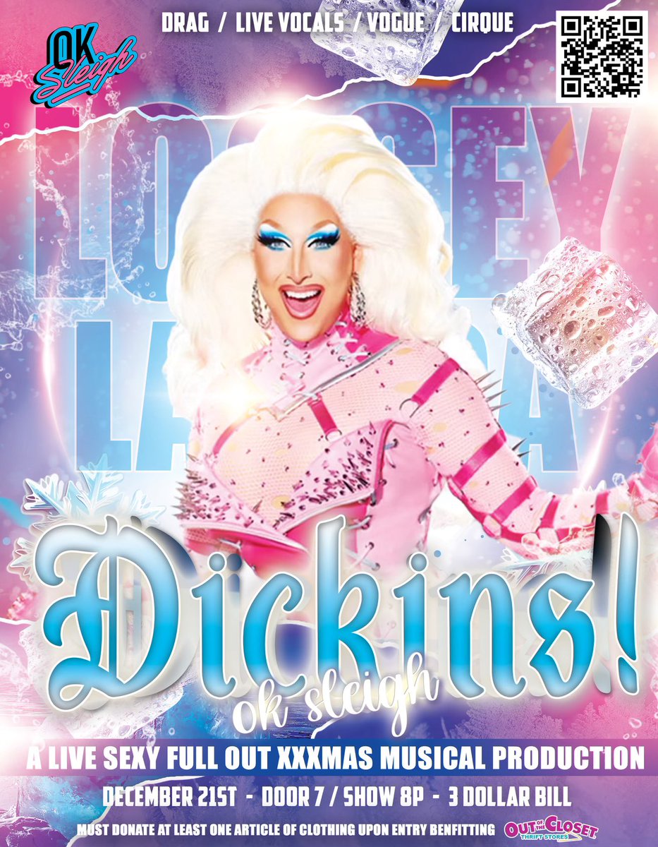 BROOKLYN! A sexy, c*nty, draggy take on a Christmas Carol!?! DICKINS! has live singing, drag, dance, cirque, & MORE in this fully staged show about love, lust, & the spirit of Christmas! Join us at @3dollarbillbk Dec 21st for a spectacular show. Get tickets while you still can!