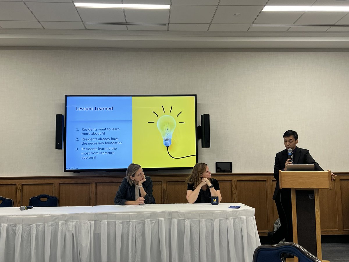 Cornelius A. James, MD (@cajamesmd) on Twitter photo U-M IM Chief Resident Andrew Wong discussing teaching health care professionals about #AI. Also discussed the work of the U-M DATA-MD team, and his work as a <a href="/UMichRISE/">Michigan Medicine RISE</a> fellow on an AI curriculum for residents. <a href="/UMichMedSchool/">University of Michigan Medical School</a> <a href="/UMIntMed/">U-M Department of Internal Medicine</a> U-M IM Chief Resident Andrew Wong discussing teaching health care professionals about #AI. Also discussed the work of the U-M DATA-MD team, and his work as a <a href="/UMichRISE/">Michigan Medicine RISE</a> fellow on an AI curriculum for residents. <a href="/UMichMedSchool/">University of Michigan Medical School</a> <a href="/UMIntMed/">U-M Department of Internal Medicine</a>