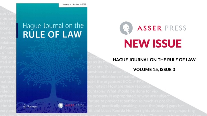 TMCAsser's tweet photo. #NewIssue alert! The latest Hague Journal on the Rule of Law (#HJRL) is out. There are three new articles (2 #openaccess) on topics such as EU exceptionalism and the role of private power in the EU.
๐ Read the new issue here: https://t.co/lMBsY7VGNy
@fbakkerfrank @SpringerLaw https://t.co/92fCDUBCbX