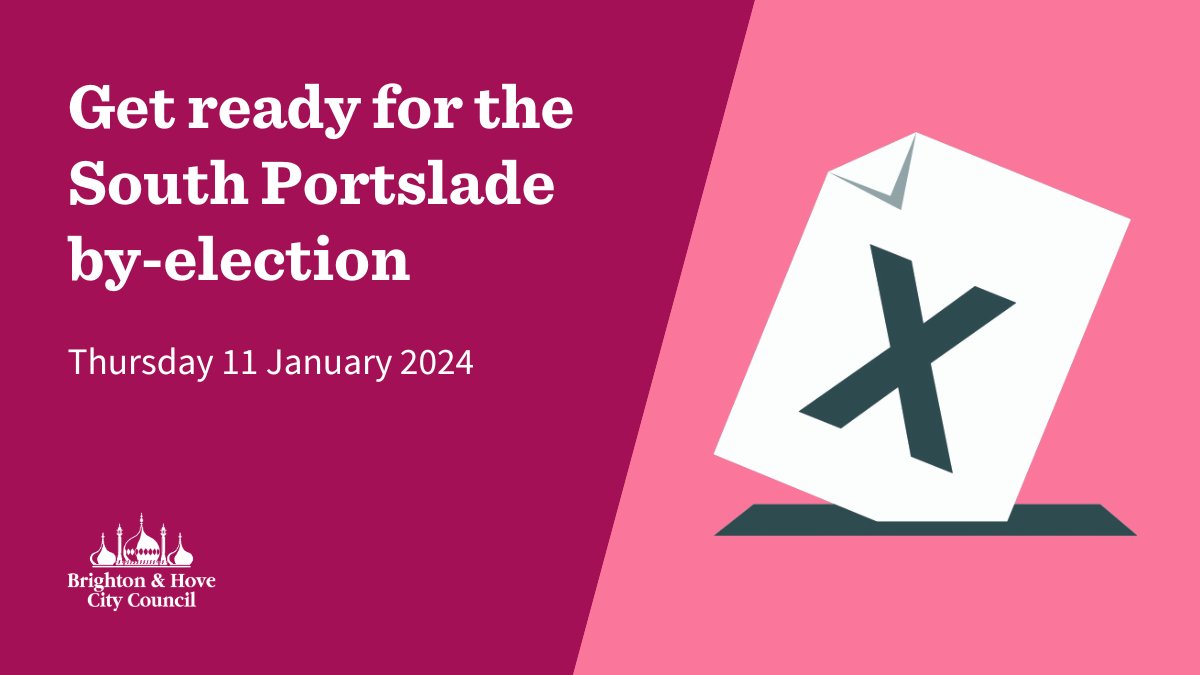 📣 Calling residents of South Portslade 📣 A by-election is taking place on Thursday 11 January 2024 to elect a South Portslade ward councillor. Register to vote by Thursday 21 December. Learn more 👉 ow.ly/leYT50QgQOi