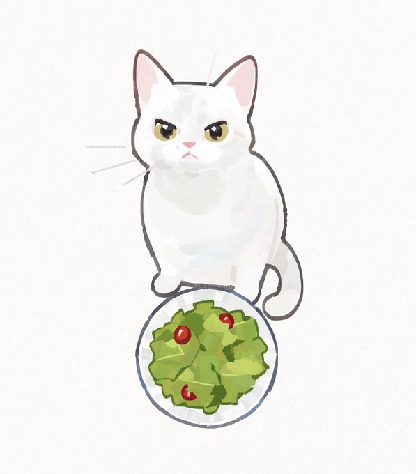 「food white cat」 illustration images(Latest)
