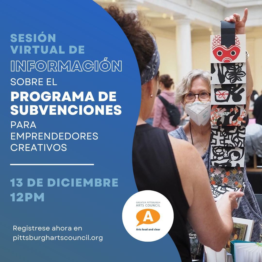 Artistas de Pittsburgh: ¡El programa de subvenciones para emprendedores creativos está aceptando solicitudes en español!

Regístrese ahora para la sesión virtual de información sobre el programa de subvenciones para emprendedores creativos: buff.ly/3R7EWXT