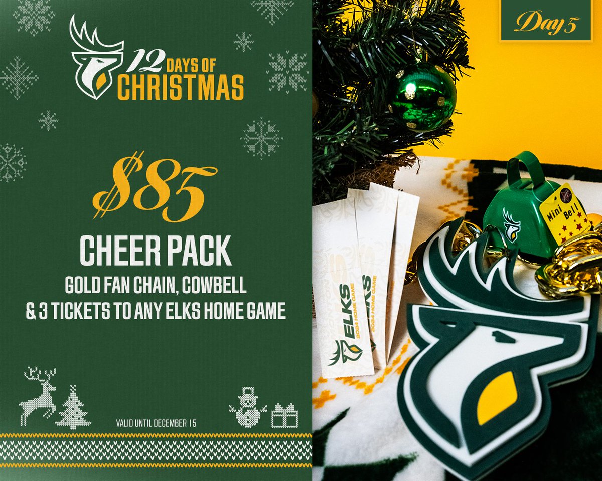 Day 5 of 12 🎁 Cheer Pack | shop.goelks.com/products/cheer… #OurTeamOurCity #GoElks #CFL #12DaysofChristmas