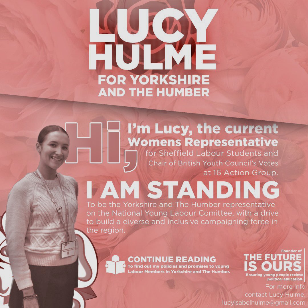 lucyisxbelhulme's tweet photo. I am so excited to announce that I’m running to be the Young Labour National Committee Representative for Yorkshire and The Humber! I want to empower Young Labour in the region and build a stronger future together. Read my 4 key policies and promises below 🌹 (1/2) https://t.co/RyGDfiz22m