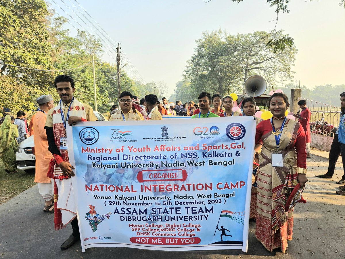 TrishaBorah3's tweet photo. Indeed a great experience of NIC Camp at University of Kalyani,West Bengal from 29th Nov to 5th Dec,2023. Interacted with vibrant representatives from different states. A true celebration of diversity and learning. @nss_dupg_unit @NSSCellDU @DibruUniv @YASMinistry @rdnss_kolkata https://t.co/HgdceQKzLt