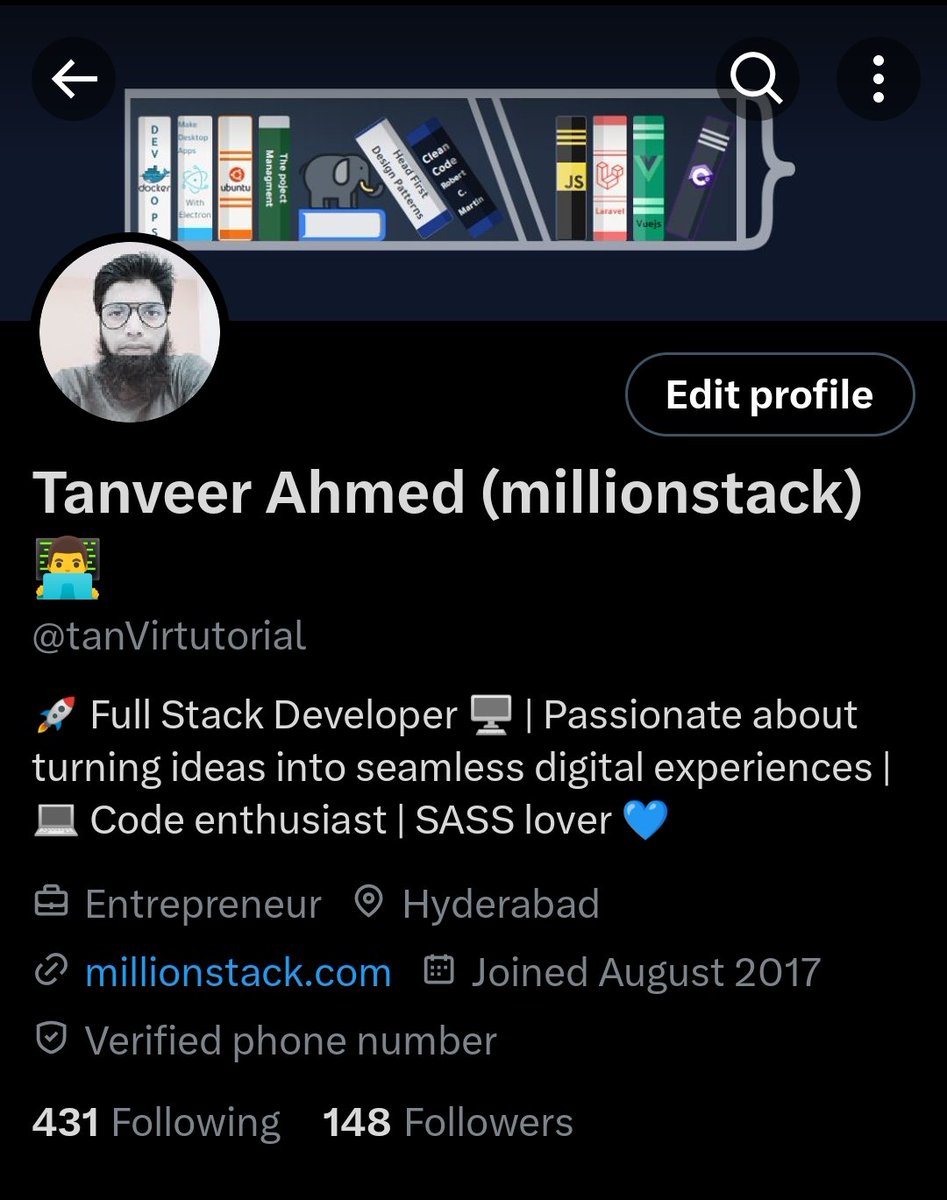 tanVirtutorial's tweet image. X follower Gains
I follow back immediately
Road to 500 🚀✨
Kindly retweet, it helps a lot.