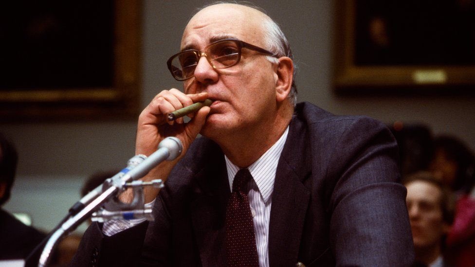 4 years since Paul Volcker died.

People wonder why he gets so much respect and was so special…

He sat before Congress and listened to them scream and yell. They told him he was dangerous, reckless and demanded he resign.

His response?

Light up another cigar and hike rates.