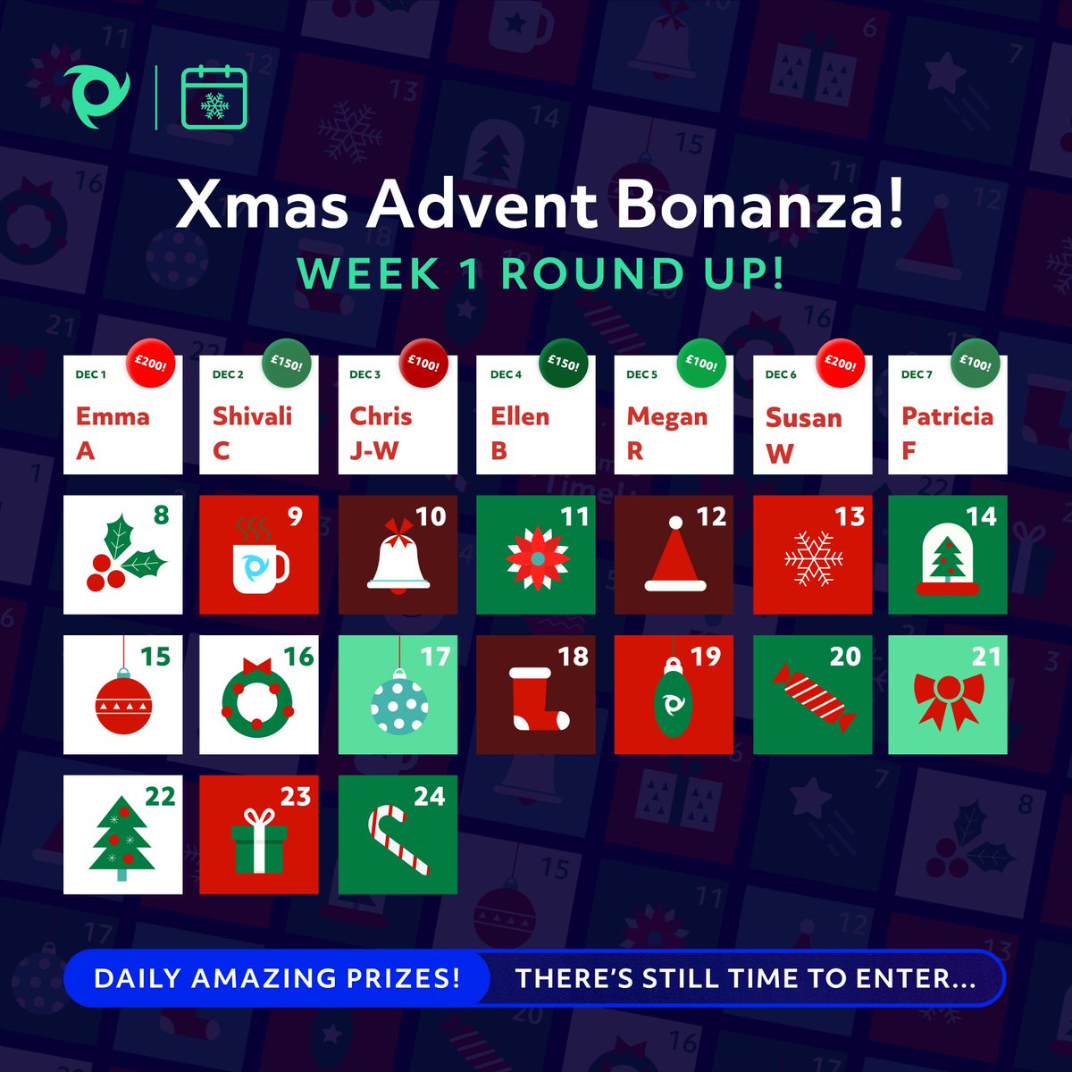 JustOt_'s tweet photo. Big congratulations to the first 7 winners of our Xmas Advent Bonanza – some incredible prizes have been claimed, but the thrill doesn't end there...

Good luck, and let the festive fun continue! 🌟🥳
https://t.co/Q28pS4HXjc https://t.co/aTbsBtoTVf