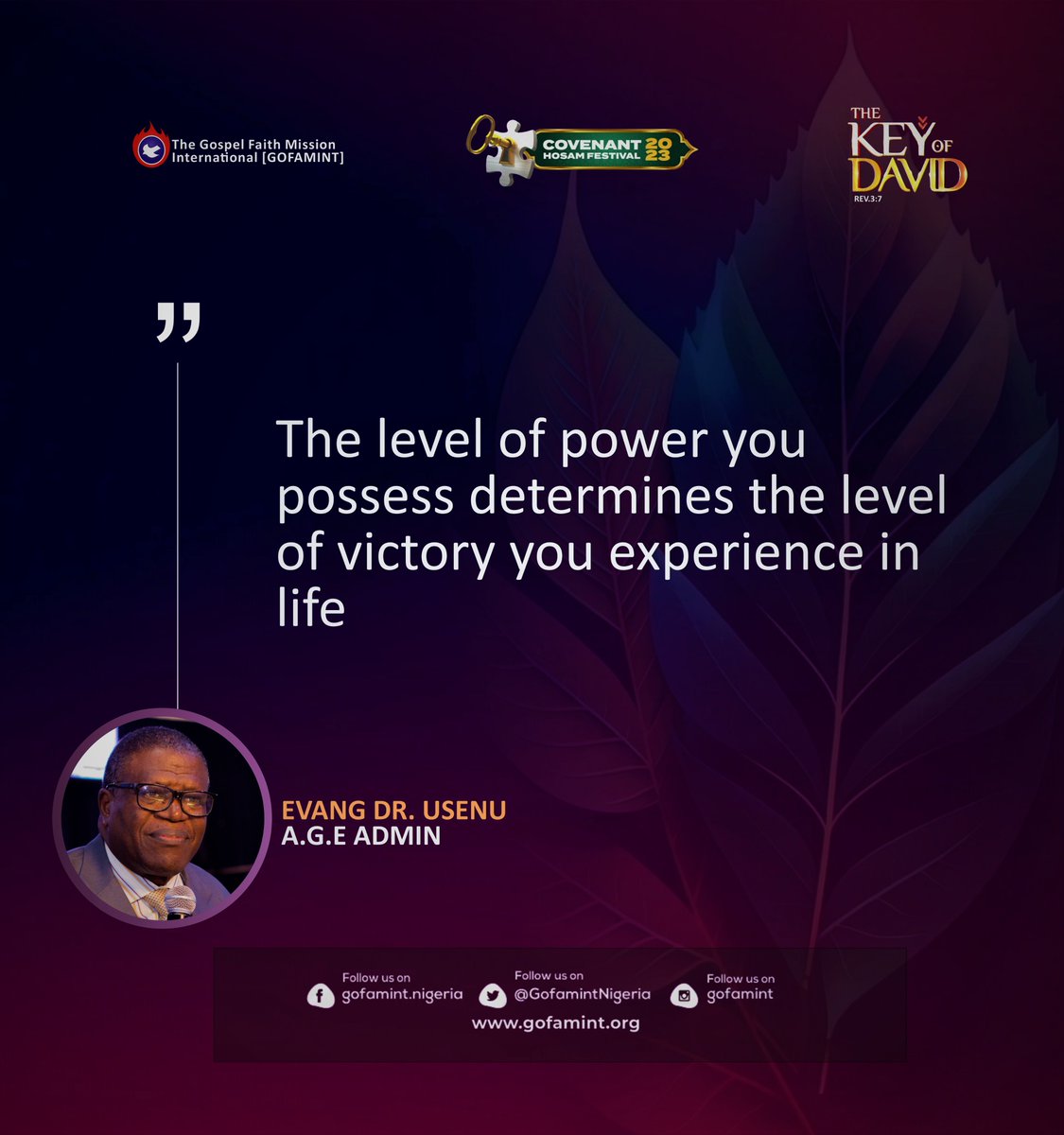 gofaminthq's tweet photo. #GOFAMINT
#CovenantHOSAM2023
#TheKeyofDavid https://t.co/Hr2v65Ugea