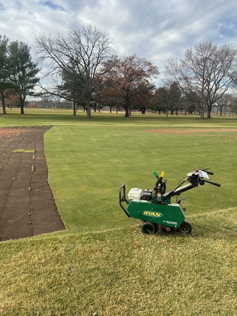 SuperTimG132's tweet photo. What month is it? Spraying Defendor/Barricade, topdress greens, deeptine greens, sod work project areas, always blowing leaves, remapping sprayer boundaries, prep for irr inlet extention. That was just yesterday. @Drew_Boekholder @toddcarter96 killing it as usual!! #appreciation https://t.co/bSVnpR1Uo6