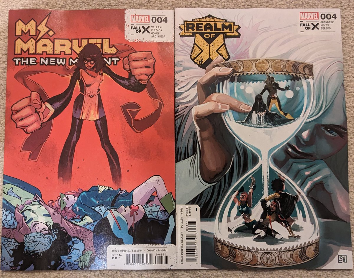 #NCBD
#MsMarvelTheNewMutant 4 #ImanVellani #SabirPirzada @nemafronspain @AdamTGorham @erickarciniega @JoeCaramagna #SaraPichelli #MatthewWilson #MsMarvel

#RealmOfX 4 @gronbekk #DiogenesNeves @RafaelTPimentel @rainberedo #DonoSánchezAlmara #ClaytonCowles @HansStephanie