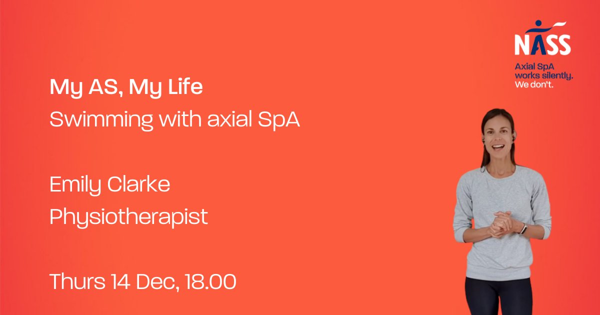 Have you heard about the benefits of #swimming for #axialSpA, but you're not sure how to start? Or does neck stiffness limit how you're able to swim? Join @EmilyPhysioBath on Thursday evening to ask your questions live and get her expert advice on swimming comfortably #MyASMyLife