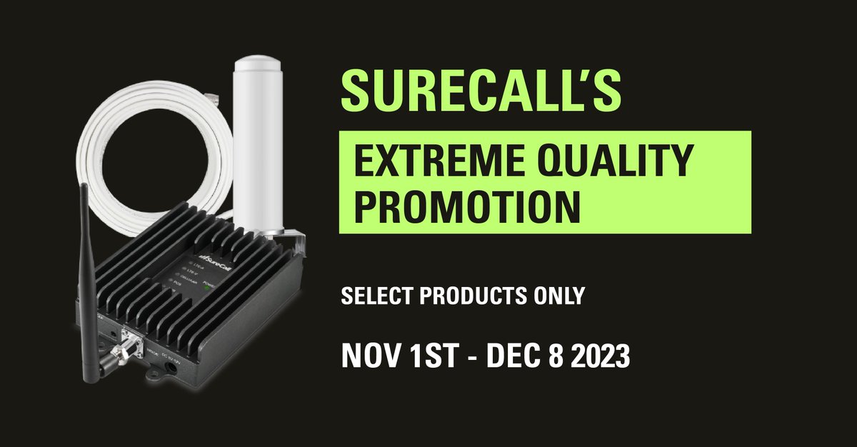 AllcanConnect's tweet photo. Last chance to take advantage of SureCall's Extreme Quality Promotion! Contact us today before 4pm (M.S.T) to place your order. https://t.co/jglHNEczTR