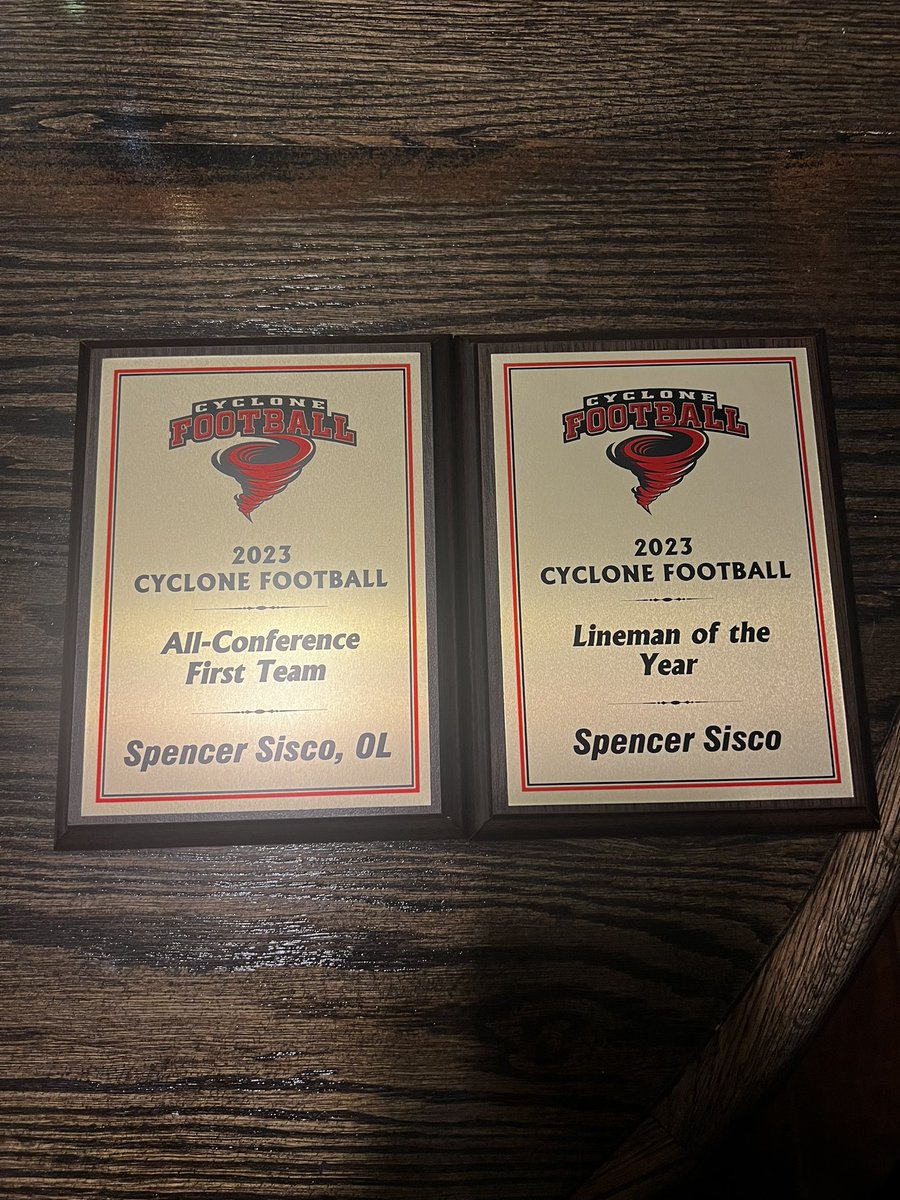 1st team all conference junior and senior year and linemen of the year for <a href="/RussCycloneFB/">RussellvilleFootball</a>