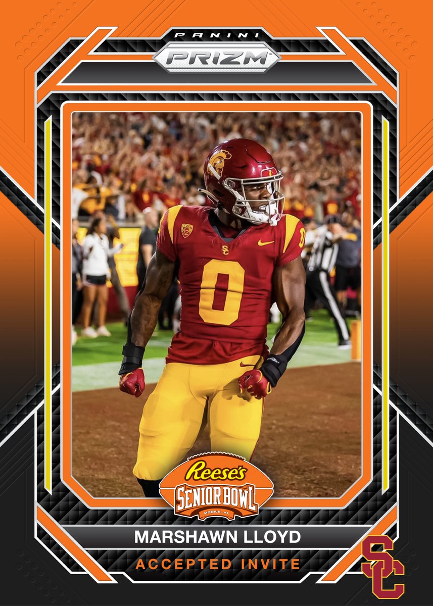 Reese's Senior Bowl (@seniorbowl) on Twitter photo ๐ค OFFICIAL! RB MarShawn Lloyd <a href="/m_lloyd_2/">MarShawn Lloyd</a> from <a href="/uscfb/">USC Football โ๏ธ</a> has accepted his invitation to the 2024 Reese's Senior Bowl! โ๏ธ #FightOn #TheDraftStartsInMOBILEโข๏ธ
@JimNagy_SB <a href="/PaniniAmerica/">Panini America</a> #RatedRookie ๐ค OFFICIAL! RB MarShawn Lloyd <a href="/m_lloyd_2/">MarShawn Lloyd</a> from <a href="/uscfb/">USC Football โ๏ธ</a> has accepted his invitation to the 2024 Reese's Senior Bowl! โ๏ธ #FightOn #TheDraftStartsInMOBILEโข๏ธ
@JimNagy_SB <a href="/PaniniAmerica/">Panini America</a> #RatedRookie