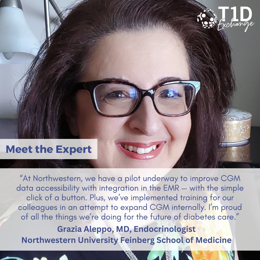 Meet Grazia Aleppo MD, Associate Chief for Clinical Affairs in the Division of Endocrinology at the Northwestern University Feinberg School of Medicine.

Discover more: hubs.ly/Q02cw6jG0
 #CGM #Endocrinology #DiabetesCare #T1D #type1diabetes