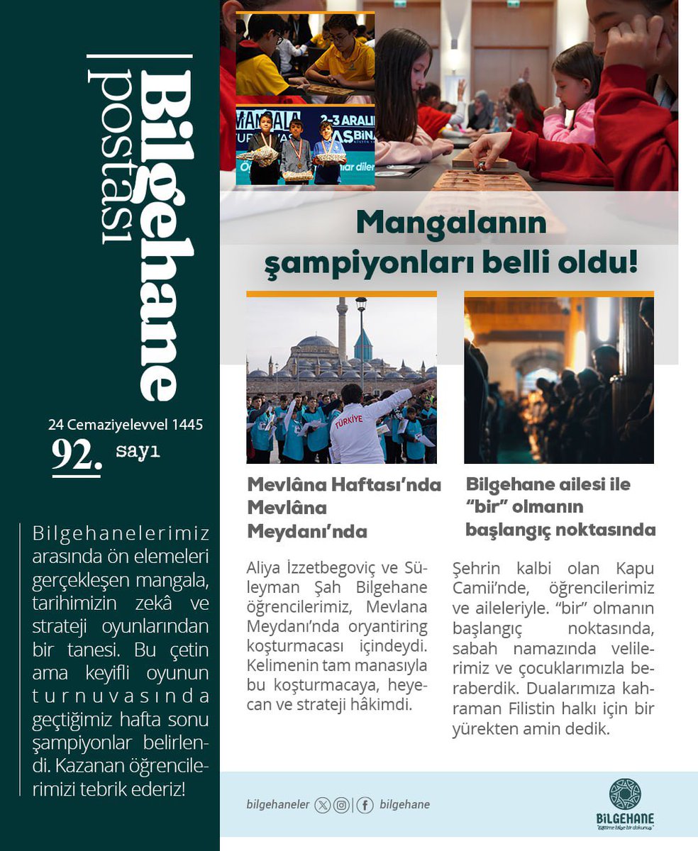 Bilgehane Postası’nın 92. sayısı sizlerle! 😇

#atabeygençlik 
#bilgehaneler
#bilgehanepostası