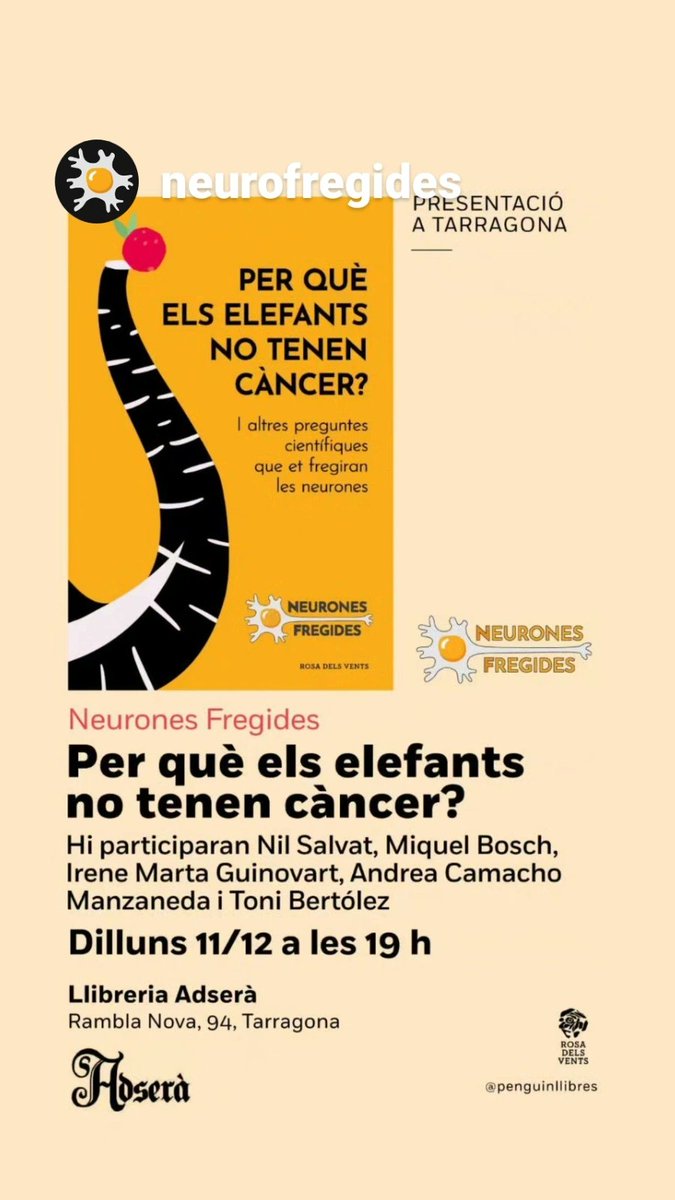 llibreriaadsera's tweet photo. La propera setmana plena de presentacions interessants:
Dll 11: Ciència divulgativa amb @neurofregides
Dc 13: Cuina amb la #gessamicarames
Dj 14: Història local amb Elies Torres
Totes a les 19h.
Us esperem!! https://t.co/qpeYO63Dc1