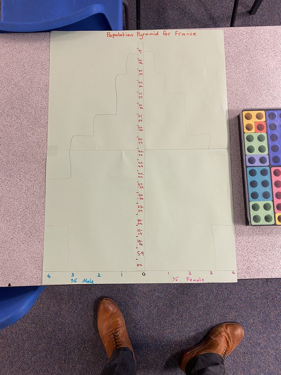 Really great work today by a pupil with additional needs who excelled in joining the class in drawing his own population pyramid! Was great to see him get so involved and enthusiastic about human geography 🌇