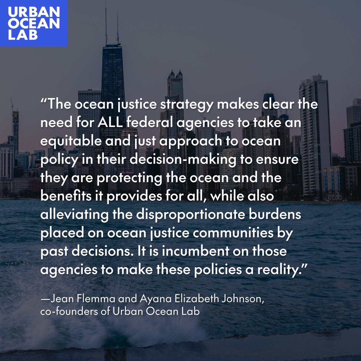 🌊📢 We applaud the release of the first-ever federal Ocean Justice Strategy. Now is the time for a concerted approach to ocean policy that is informed by and prioritizes #oceanjustice communities. Read our full statement: urbanoceanlab.org/ocean-justice-…