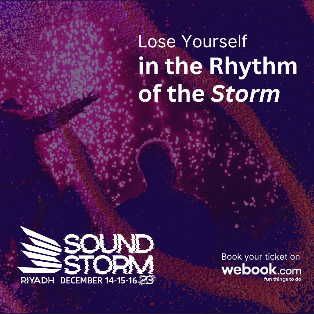 Lights, Beats, and the BIGGEST stars 🤩

Vibe out with #Metallica, #blackeyedpeas, #ChrisBrown, #DavidGuetta, #AmrDiab and many more at #Soundstorm23🔥🎤  

The forecast looks EPIC grab your tickets Now👇
rb.gy/ezr26u

#RiyadhSeason #SOUNDSTORM