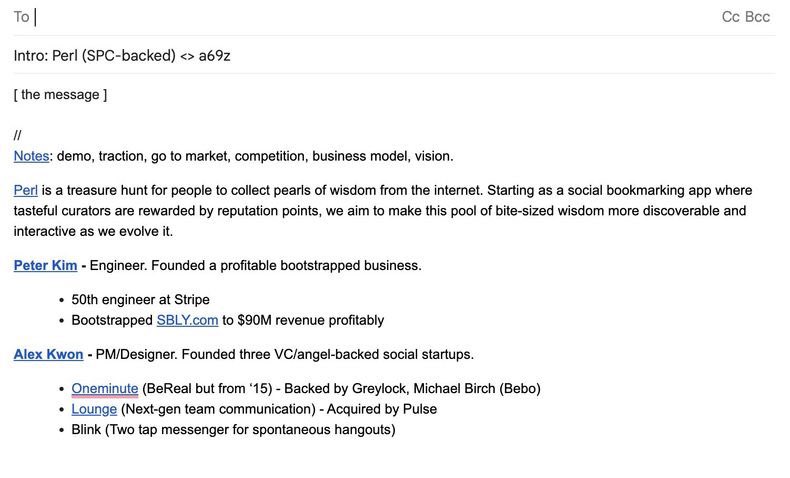 raising your first round? DM <a href="/startupoppa/">Alex Kwon</a> your blurb about the product/team,

if it clicks with him, he will reply and make warm intros to 200+ early stage investors 🐝