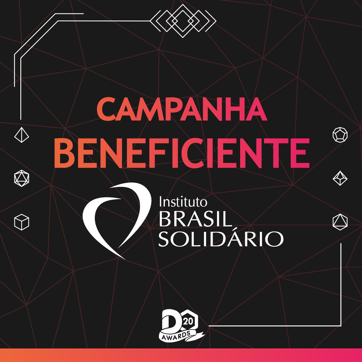 ⭐️ APOIO NA CAMPANHA BENEFICENTE

Durante o #D20Awards, o dinheiro arrecadado vai para uma campanha beneficente, e para incentivar a sua doação temos metas para sorteios de produtos de RPG! 

Empresas que quiserem apoiar com material entre em contato: contato.d20awards@gmail.com