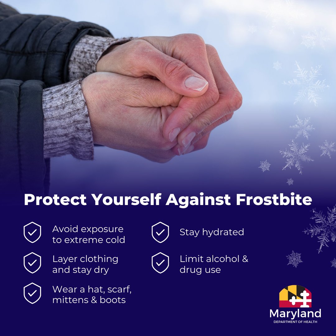 Frostbite happens when skin temperature drops below 32º. The areas most likely to be affected include toes, fingers, ears, cheeks and the tip of the nose. Symptoms include gradual numbness and purple skin. Learn how to prevent and treat frostbite: bit.ly/30VMV4m