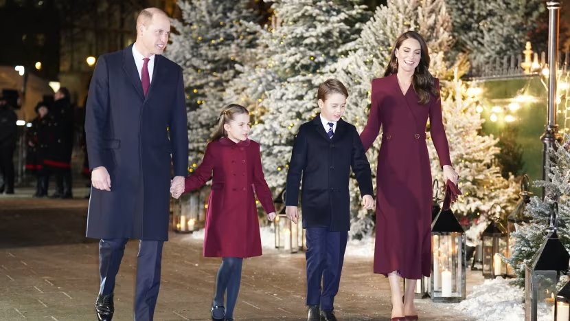 Unconfirmed, but it looks as though Princess Charlotte is rewearing the same maroon coat dress she wore for last year's service