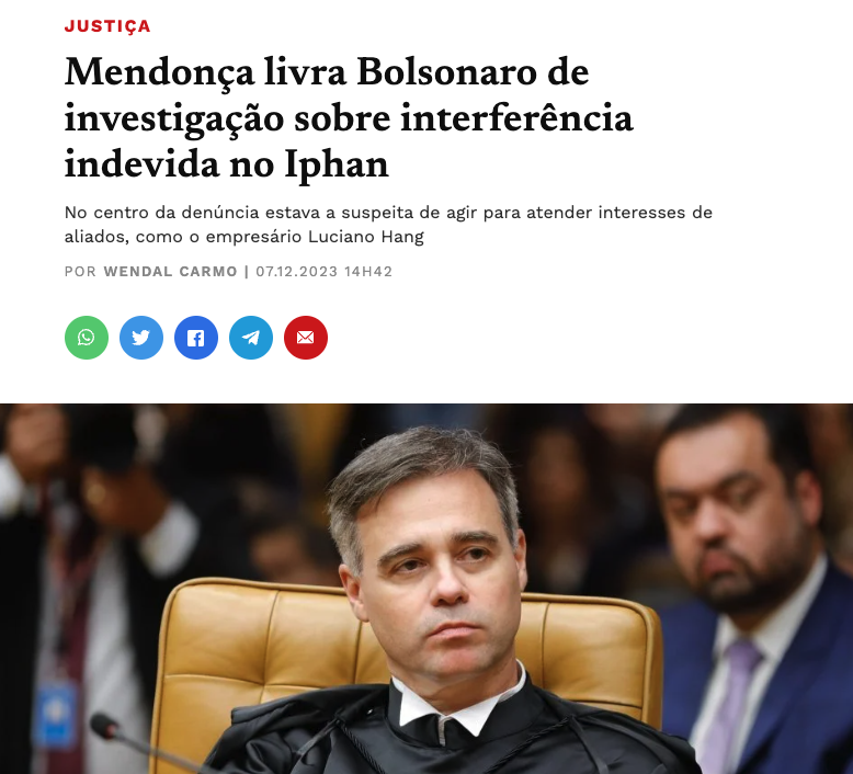 medoedeliriobr's tweet photo. “Chegou o Iphan e interditou a obra. Liguei para o ministro da pasta e ‘que trem é esse’? Pq não sou inteligente como meus ministros. O q é Iphan? Explicaram para mim, ripei todo mundo do Iphan. Botei outro cara lá”

Pro Mendonça isso não é crime! Uma CONFISSÃO dessa e nada... https://t.co/teO3y8MaG5
