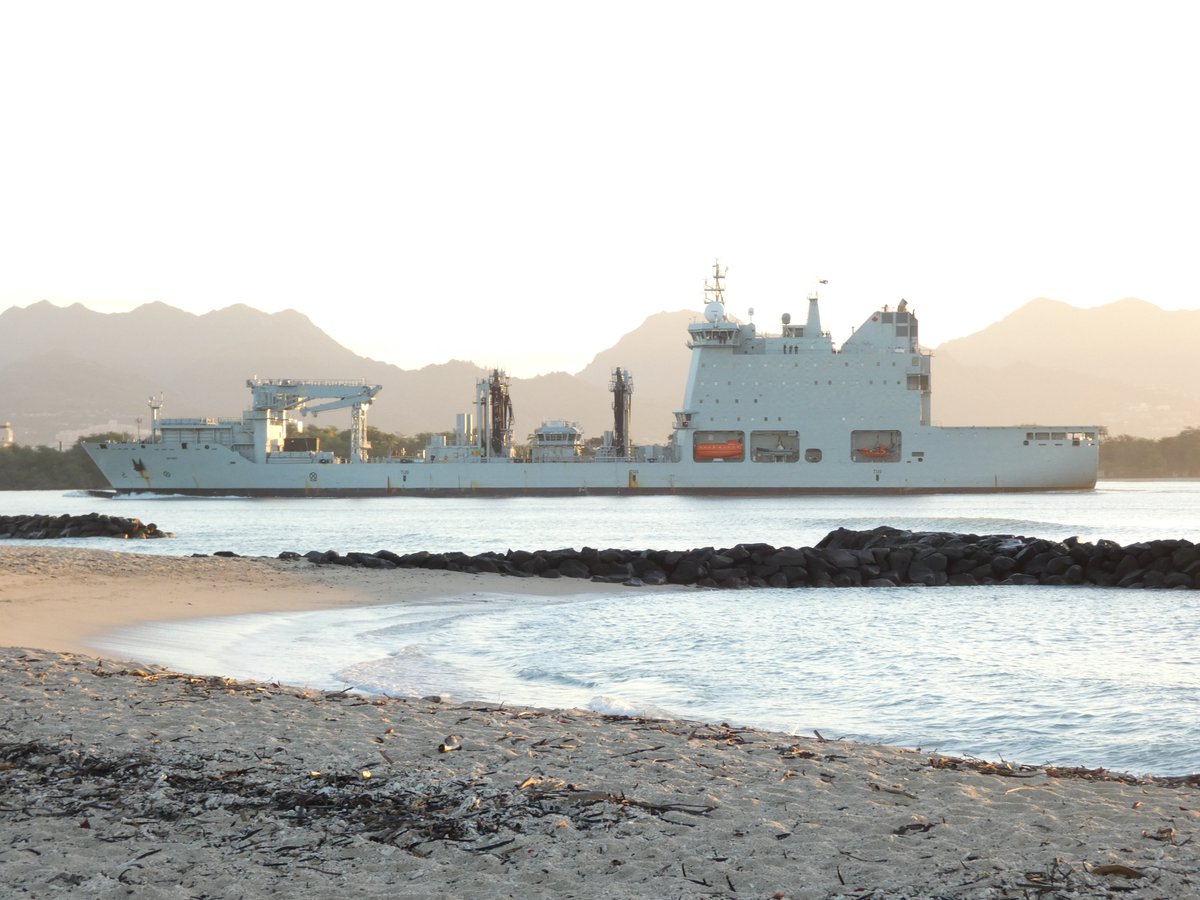 Royal Canadian Navy supply ship MV Asterix coming into Pearl Harbor, Hawaii - December 8, 2023 #mvasterix #hmcs
