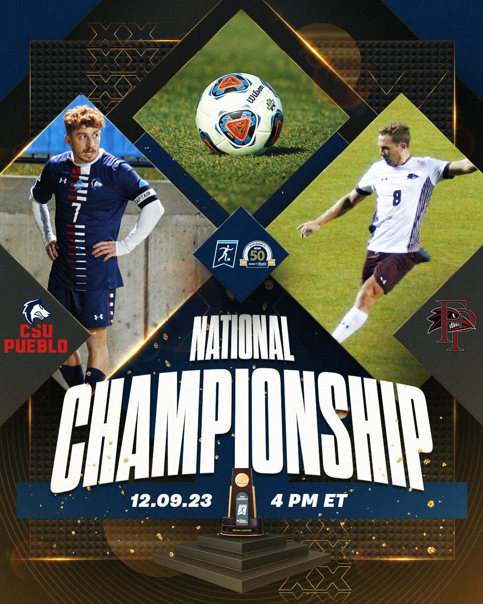 We have a rematch!

<a href="/FPUathletics/">FPU Ravens</a> and <a href="/gothunderwolves/">CSU Pueblo ThunderWolves</a> will meet for the second consecutive year in the #D2MSOC Championship match. 

Learn much more and get ready for the 2023 national championship match 👇

📰: on.ncaa.com/23D2MSOCsp

#MakeItYours | #NCAAD2