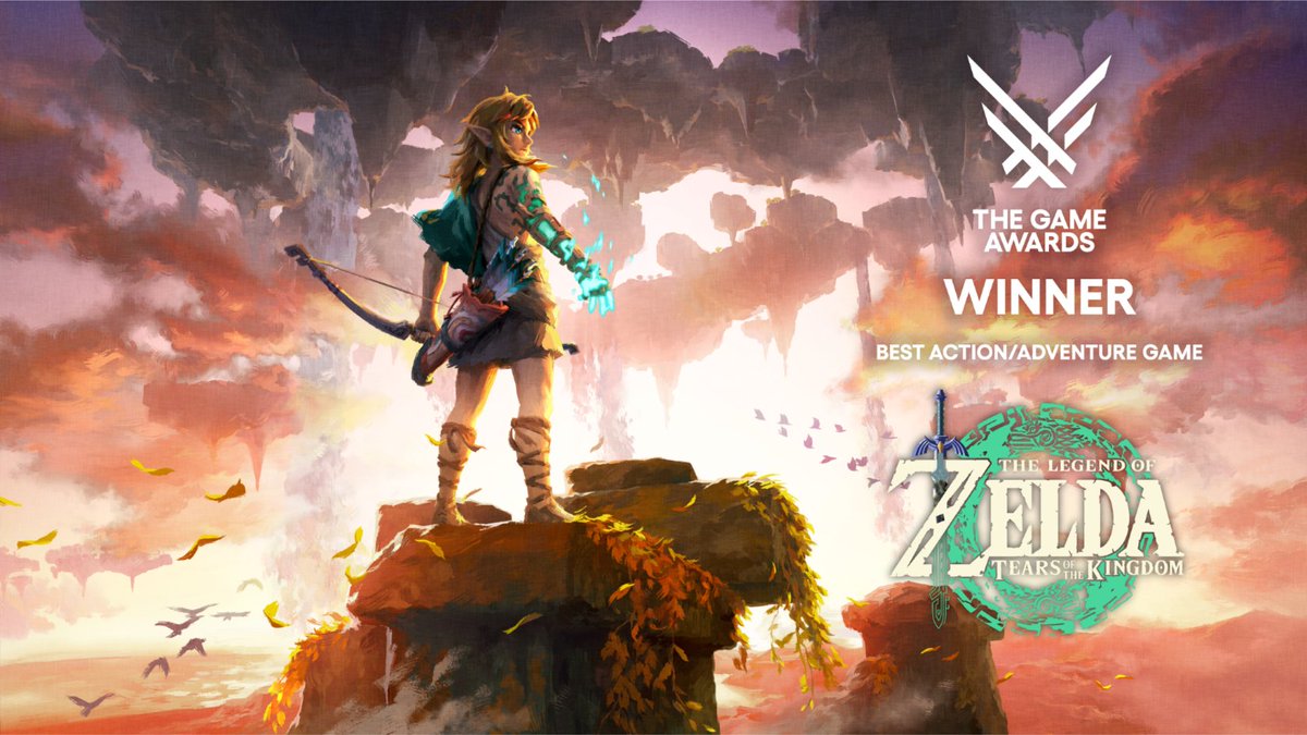 Thank you to all for enjoying The Legend of #Zelda: #TearsOfTheKingdom and voting for it at #TheGameAwards this year!