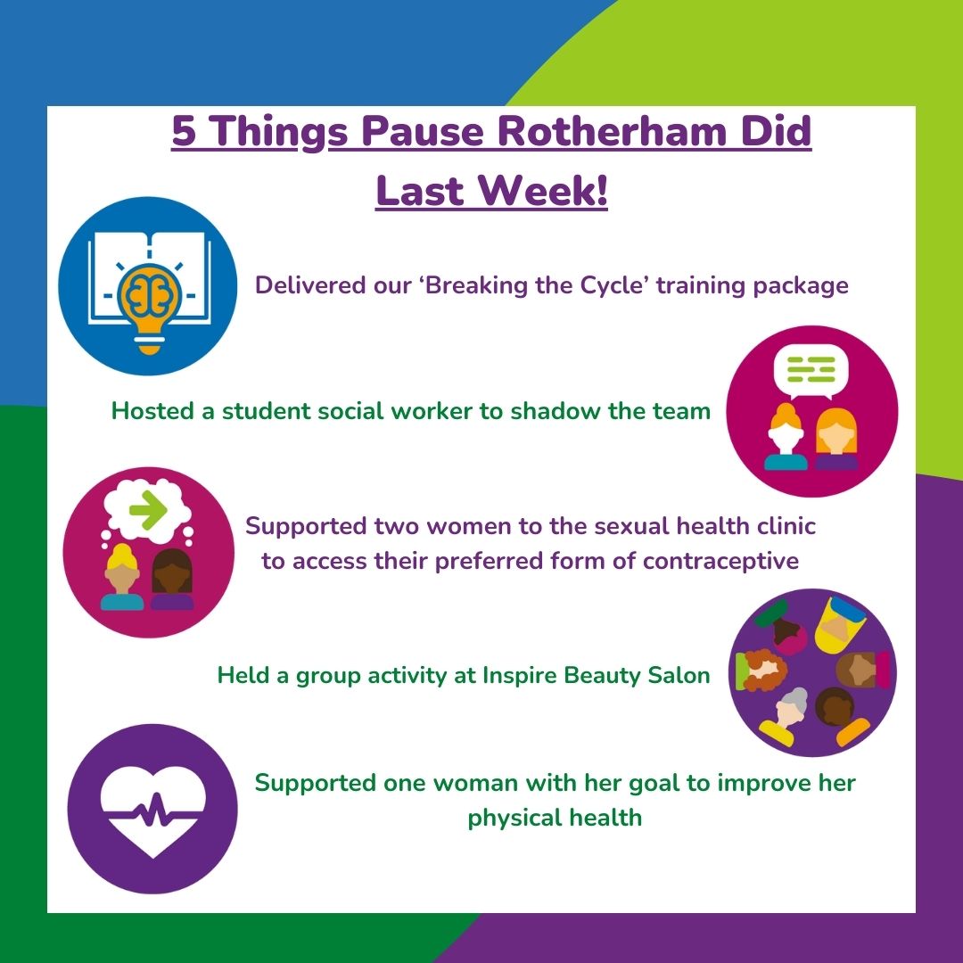 This week our #5Things had a positive impact on the women we work directly with, and through delivery of our 'Breaking the Cycle' training we will have a positive impact on women we will never meet by skilling up the wider workforce 💚 @Monicadg1965 @vcusworthlabour @maggi1950