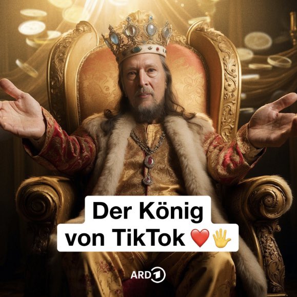 War ja klar, dass meine Jungs (12 und 15) „König Thomas“ auch von #TikTok kennen. 😅 Ach so, einen #Podcast zum königlichen (?) Thema gibt es jetzt in der #ARDAudiothek zum Hören … und <a href="/twitkalk/">Oliver Kalkofe 📯</a> kommt auch zu Wort. Darauf ein gepflegtes ❤️5️⃣!